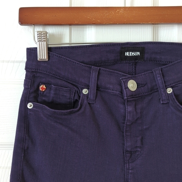 Hudson Krista Classic Mid Rise Ankle Length Super Skinny Jeans Dark Purple 26 - Picture 12 of 16